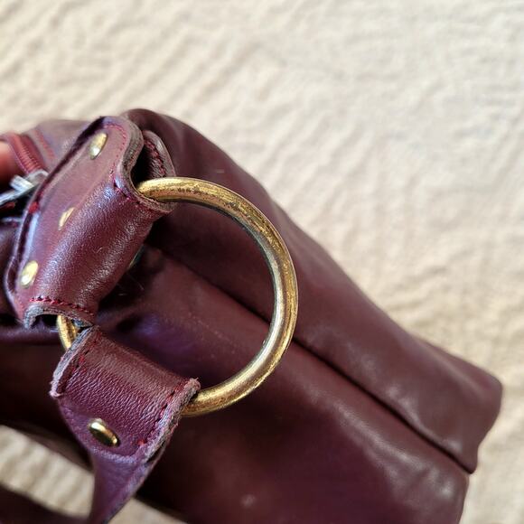 Etienne Agner Burgundy Leather Crossbody Purse - Picture 6 of 10